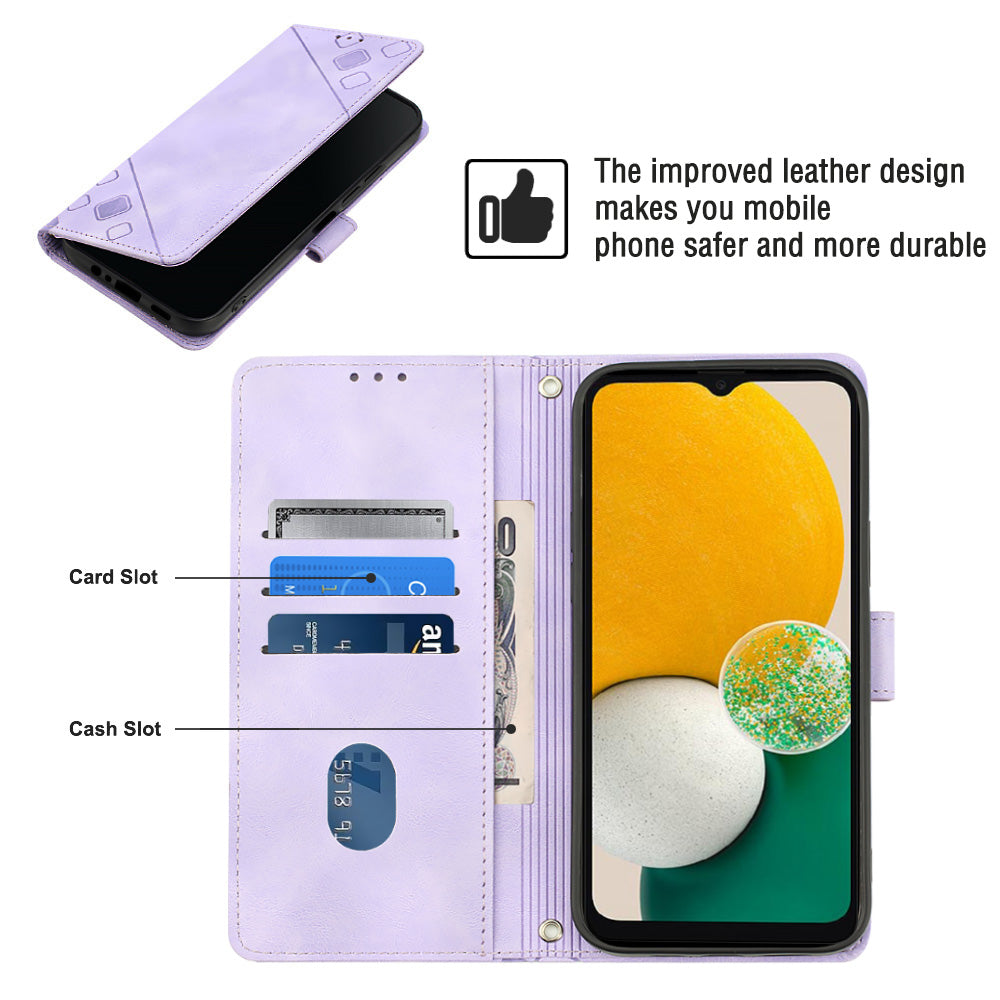 PT005 YB Imprinting Series-6 Phone Case for Samsung Galaxy A13 5G PU Leather Wallet Stand Cover PT005 YB Imprinting Series-6 Phone Case for Samsung Galaxy A13 5G PU Leather Wallet Stand Cover